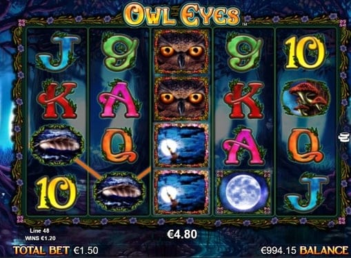 Выигрышная комбинация в Owl Eyes